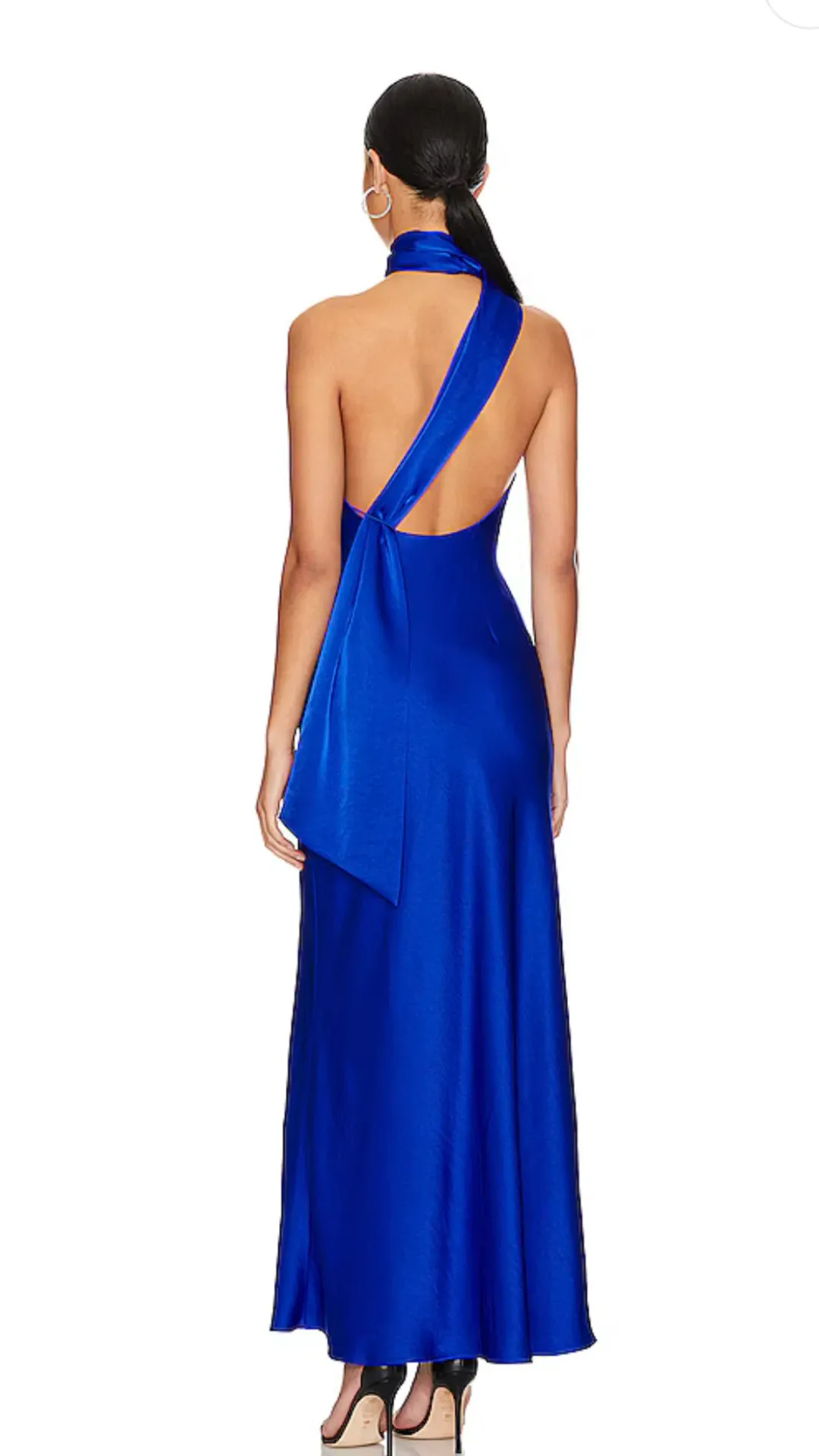 Misha Alastair Satin Gown Maxi Blue Size 8 for rent on The Volte - main image