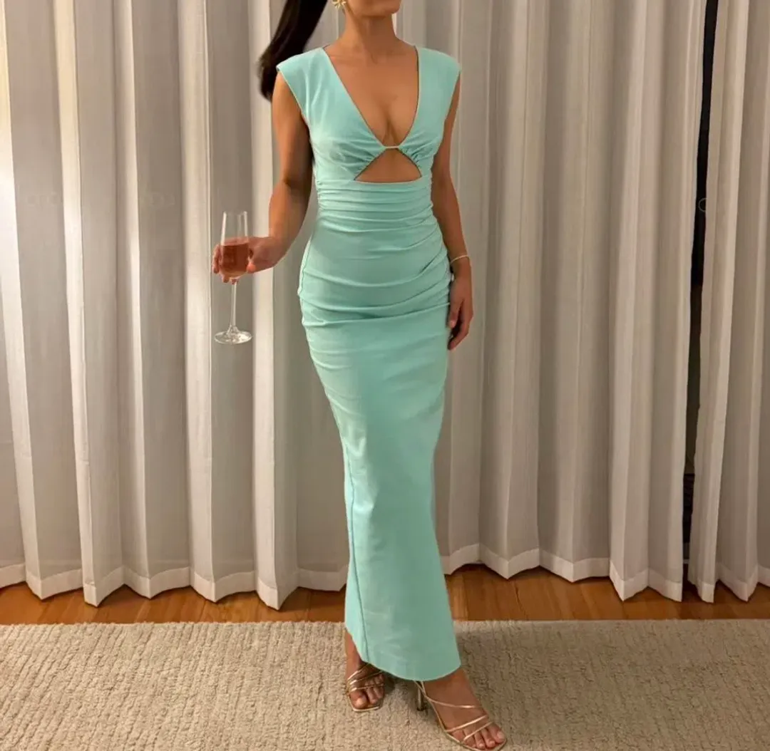 Shona Joy Lani Maxi Dress Aqua Size 8 for rent on The Volte - main image
