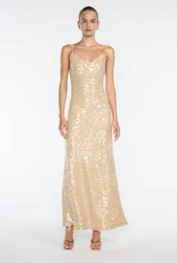 Manning Cartell Light Angles Slip Dress Gold Nude Size 10 for rent on The Volte - image 1