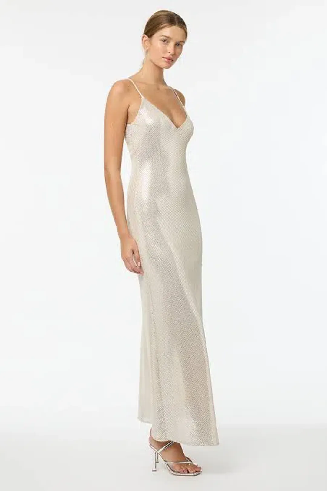 Manning Cartell High Voltage Slip Maxi Dress Silver Size 8 for rent on The Volte - main image