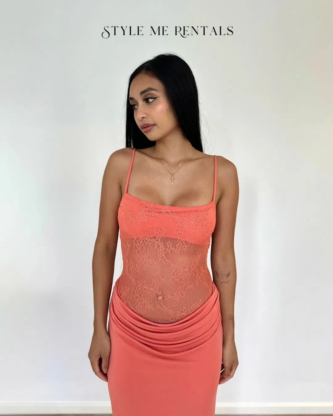 Benni Stefania Maxi Dress Grapefruit Size 6 for rent on The Volte - main image