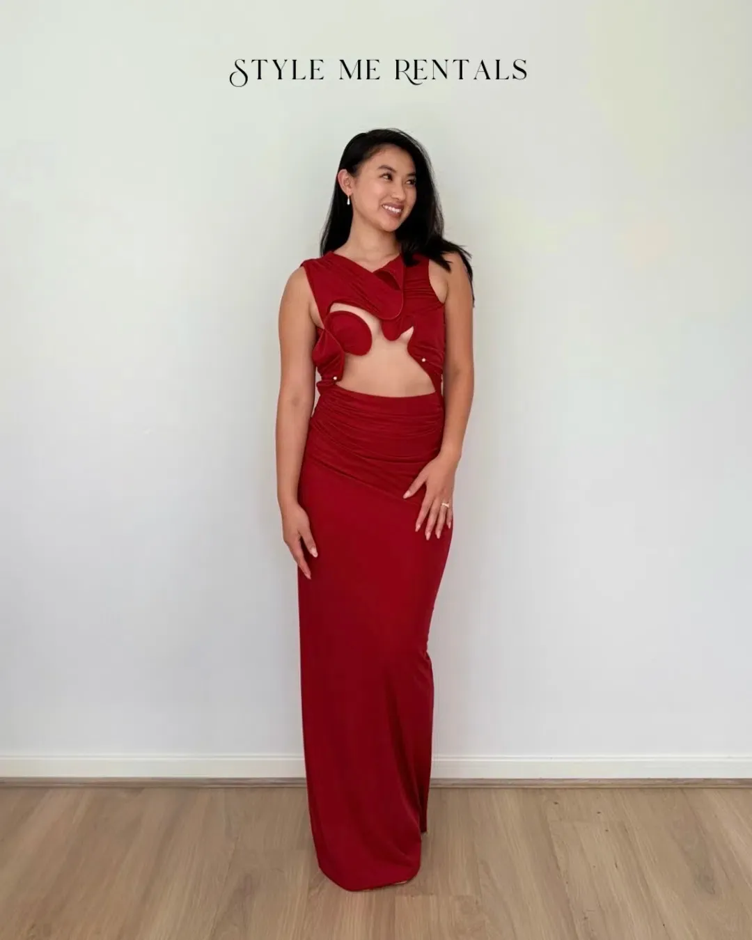 Christopher Esber Venus Tank Dress Cherry Size 8 for rent on The Volte - main image