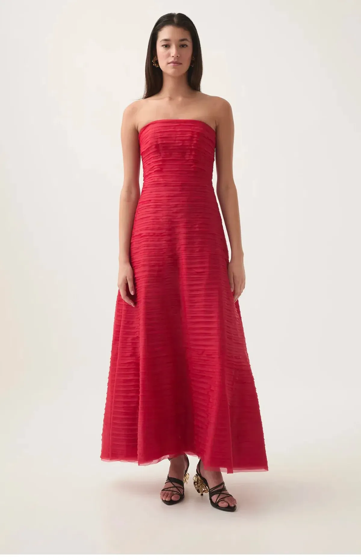 AJE Soundscape Dress in Red Size 8 for rent on The Volte - main image