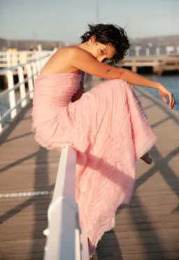 AJE Soundscape Dress in Pink Size 6 for rent on The Volte - image 4