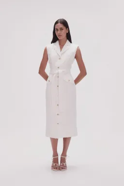 Aje Isabel Utility Midi Dress Ivory Size 8 for rent on The Volte - image 2