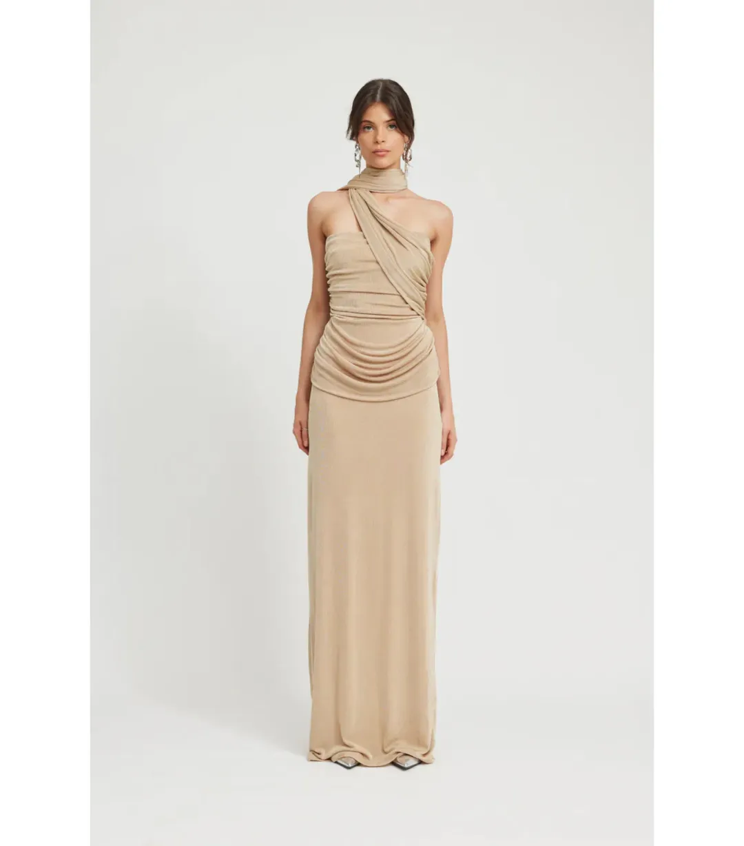 Tojha Lesha Maxi Dress in Champagne Size AU 8  for rent on The Volte - main image
