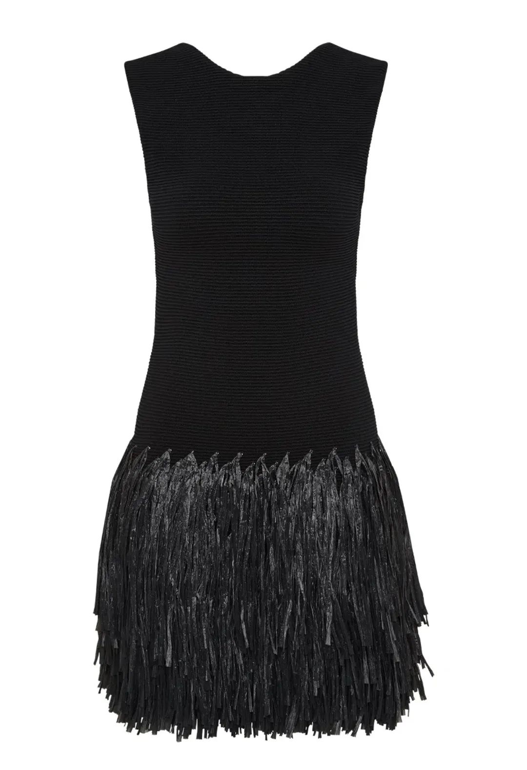 Aje Rushes Raffia Knit Mini Dress Black Size M / AU 10 for rent on The Volte - main image