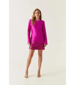 Aje Reflection Sequin Mini Dress in Deep Magenta Size AU 8 for rent on The Volte - image 1