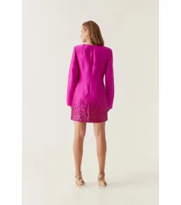 Aje Reflection Sequin Mini Dress in Deep Magenta Size AU 8 for rent on The Volte - image 4