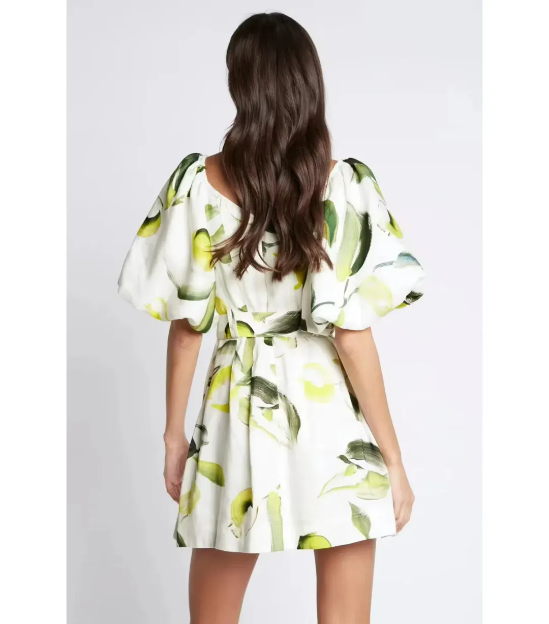 Aje Zest Mini Dress Tropical Lime Print Size AU 8 for rent on The Volte - main image
