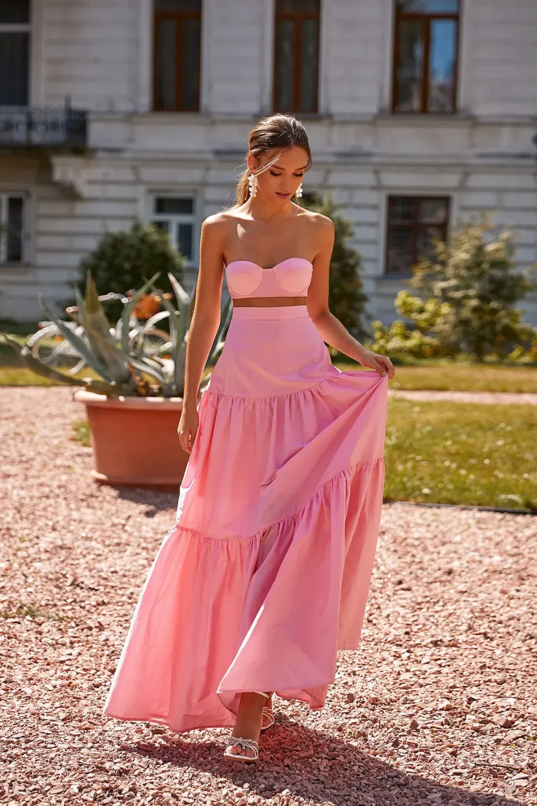 Alamour the Label Dinara Maxi Skirt Pink Size XS / AU 6  for rent on The Volte - main image
