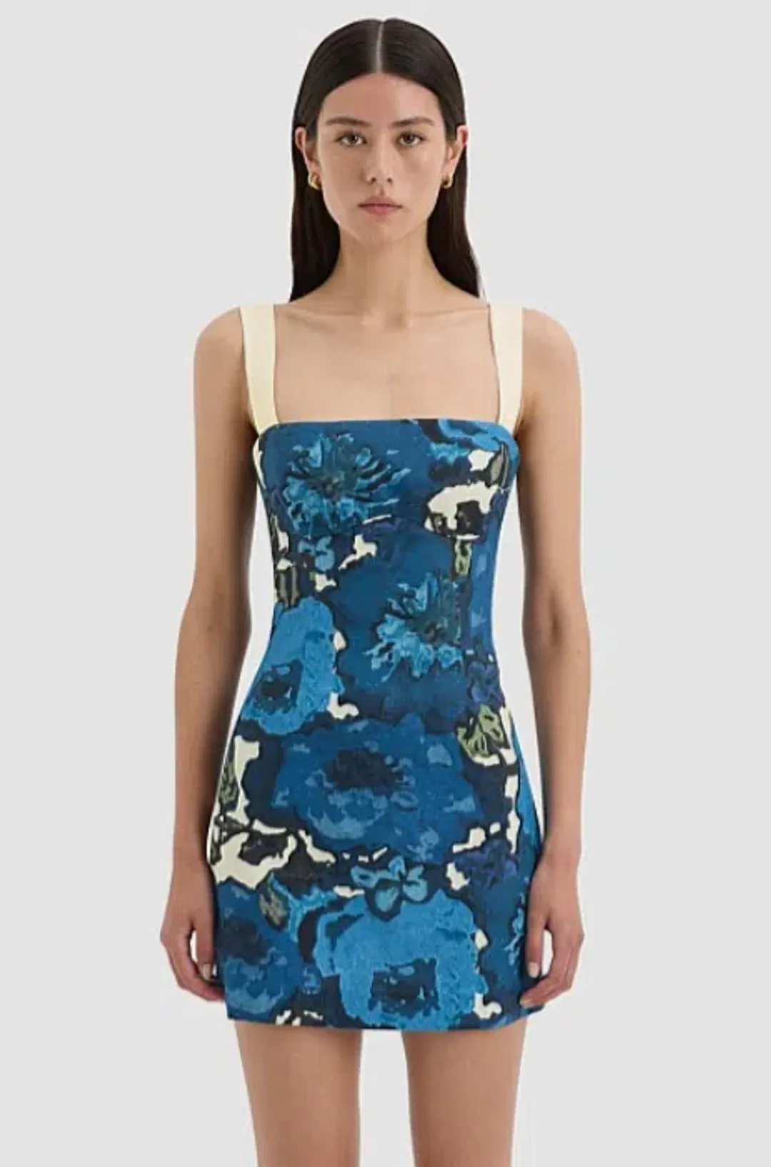 Sir the Label Camellia Mini Dress Blue Flora Print Size 2 / AU 10 for rent on The Volte - main image