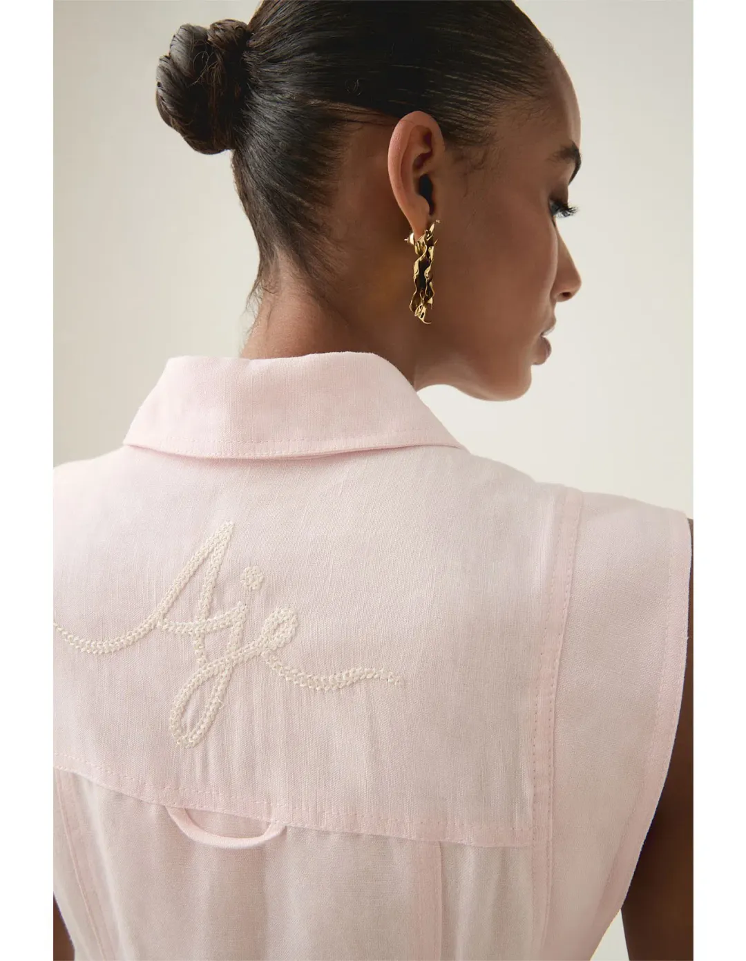 Aje Dulcet Logo Midi Dress Pastel Pink Size 10  for rent on The Volte - main image