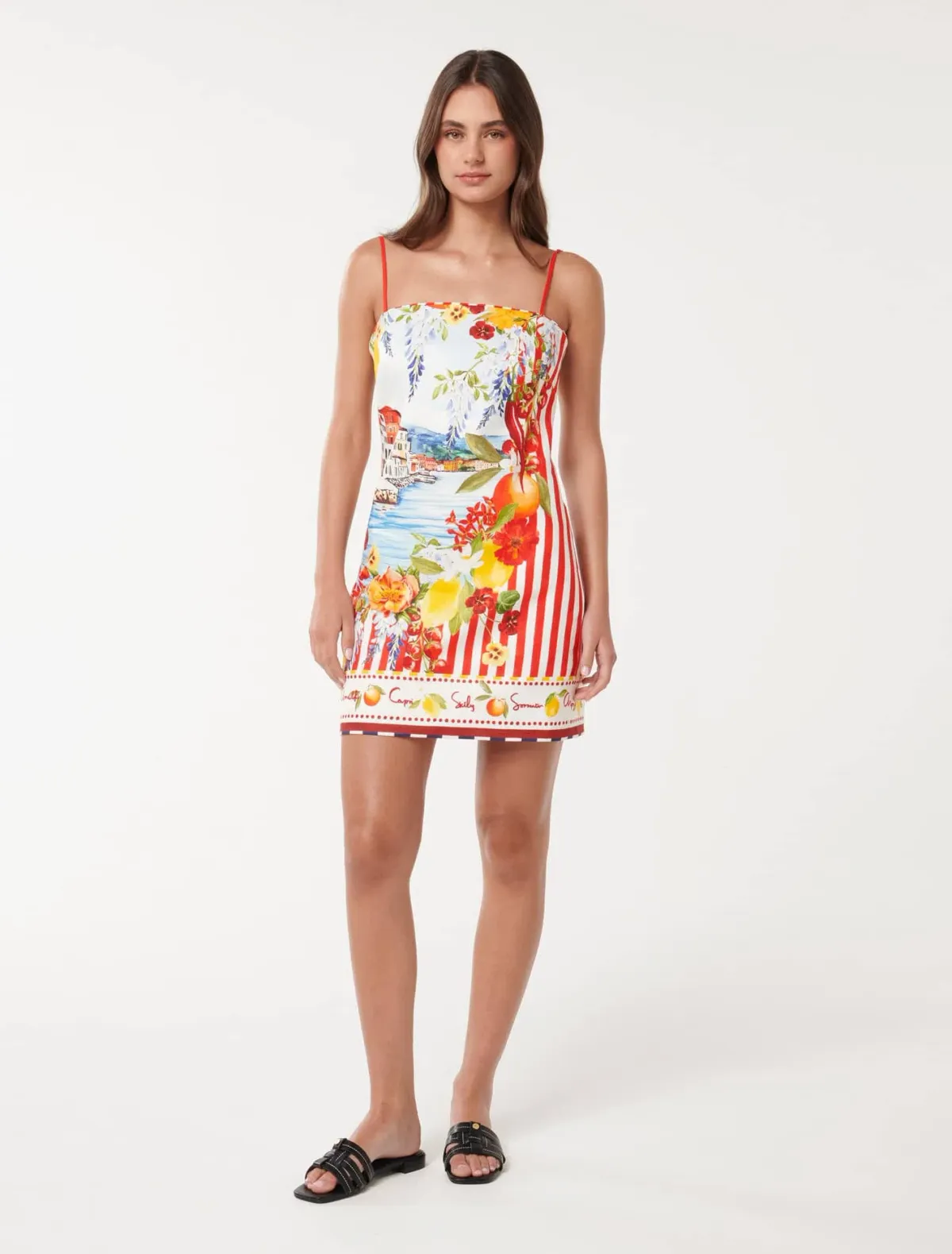 Forever New Sierra Printed Mini Dress in Multi Size AU 10 for rent on The Volte - main image
