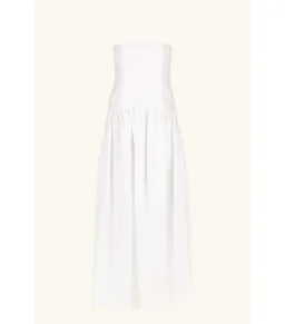 Shona Joy Blanc Linen Strapless Panelled Maxi Dress White Size AU 10 for rent on The Volte - image 6