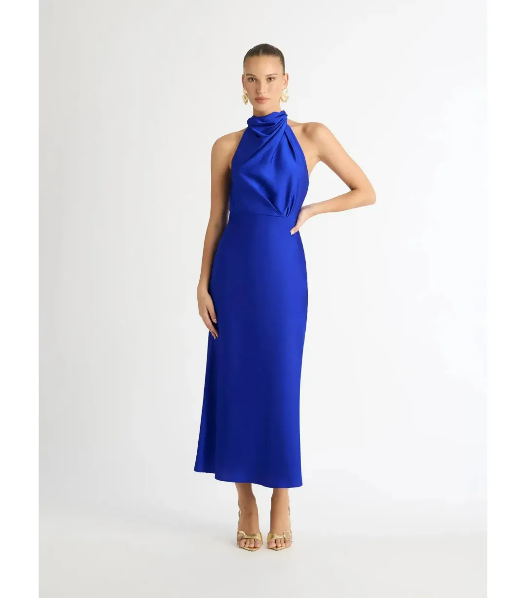 Sheike Jasmine Midi Dress in Calton Blue Size AU 6   for rent on The Volte - main image
