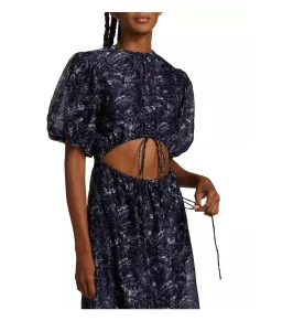 Sir the Label Caprice Puff Sleeve Midi Dress in Navy Size 1 / AU 8 for rent on The Volte - image 2