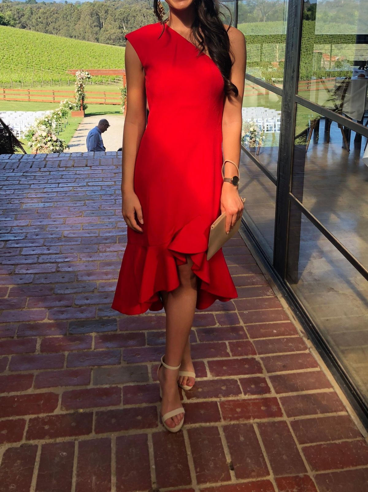 Keepsake the Label Red shoulder dress size 6 for rent on The Volte - main image