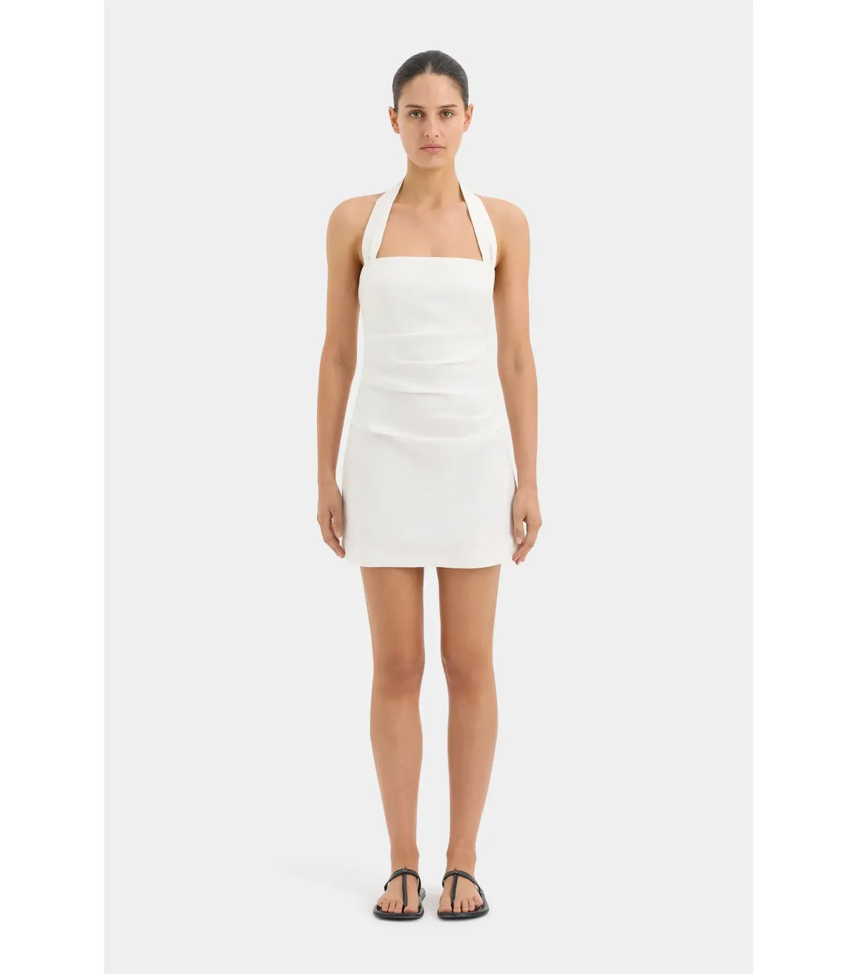 Sir the Label Noemi Halter Mini Dress Ivory Size AU 8 for rent on The Volte - main image