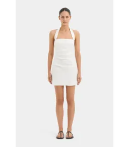 Sir the Label Noemi Halter Mini Dress Ivory Size AU 8 for rent on The Volte - image 1