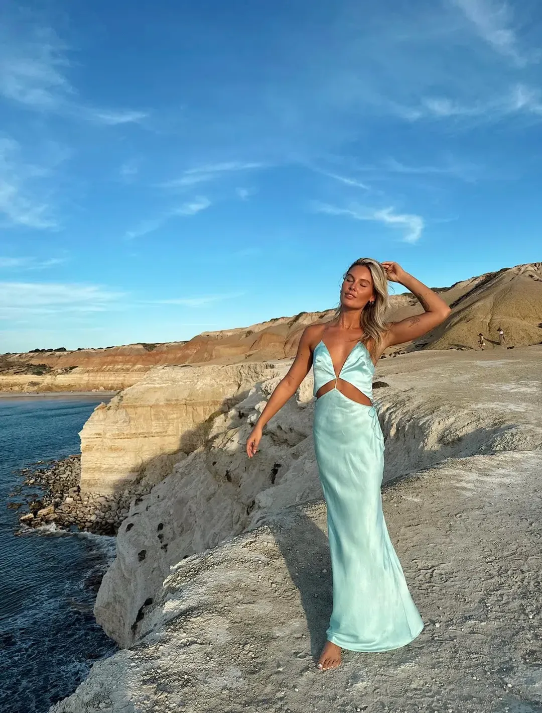 Natalie Rolt Iris Gown in Turquoise Size AU 8 for rent on The Volte - main image