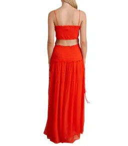 Bec & Bridge Charlotte Smocked Cut-Out Maxi Dress in Flame Size AU 6 for rent on The Volte - image 3