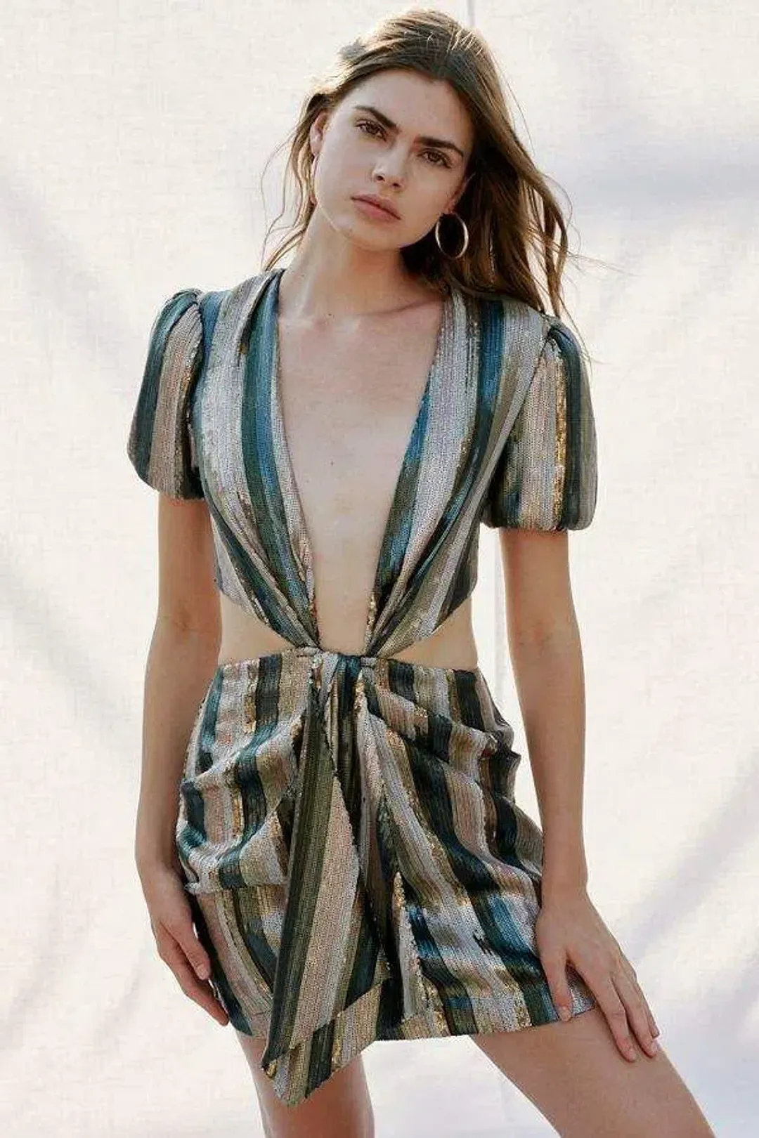 MISHA Lorlea Mini Dress Print Sequin Size 8 for rent on The Volte - main image