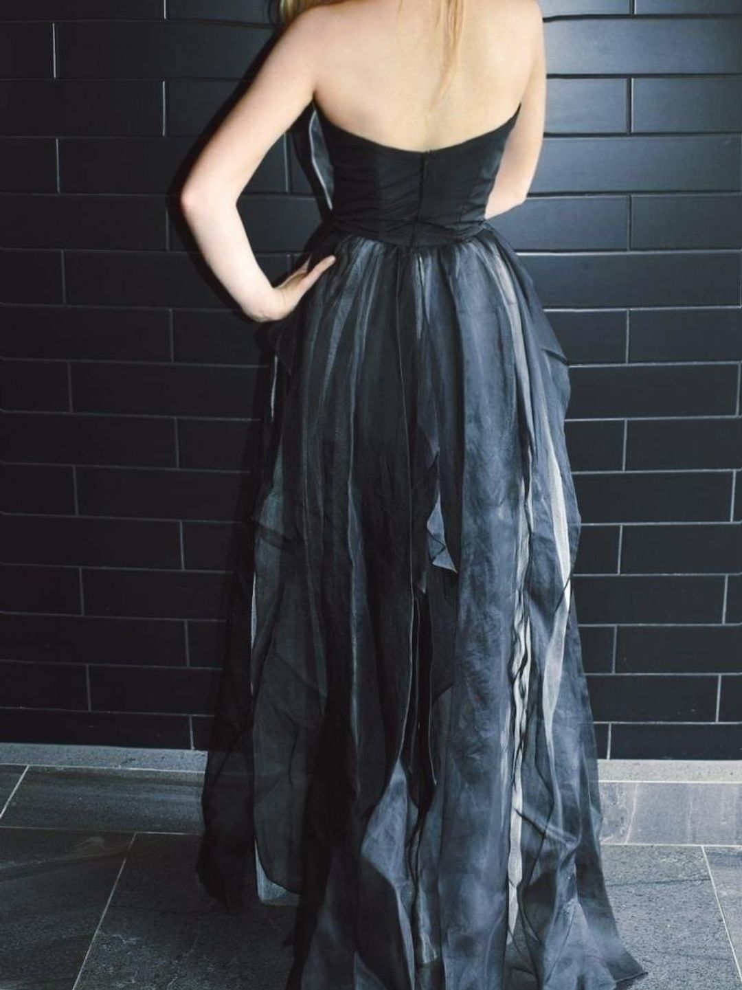 Carla Zampatti Organza Evening Gown Black Size 6 for rent on The Volte - main image