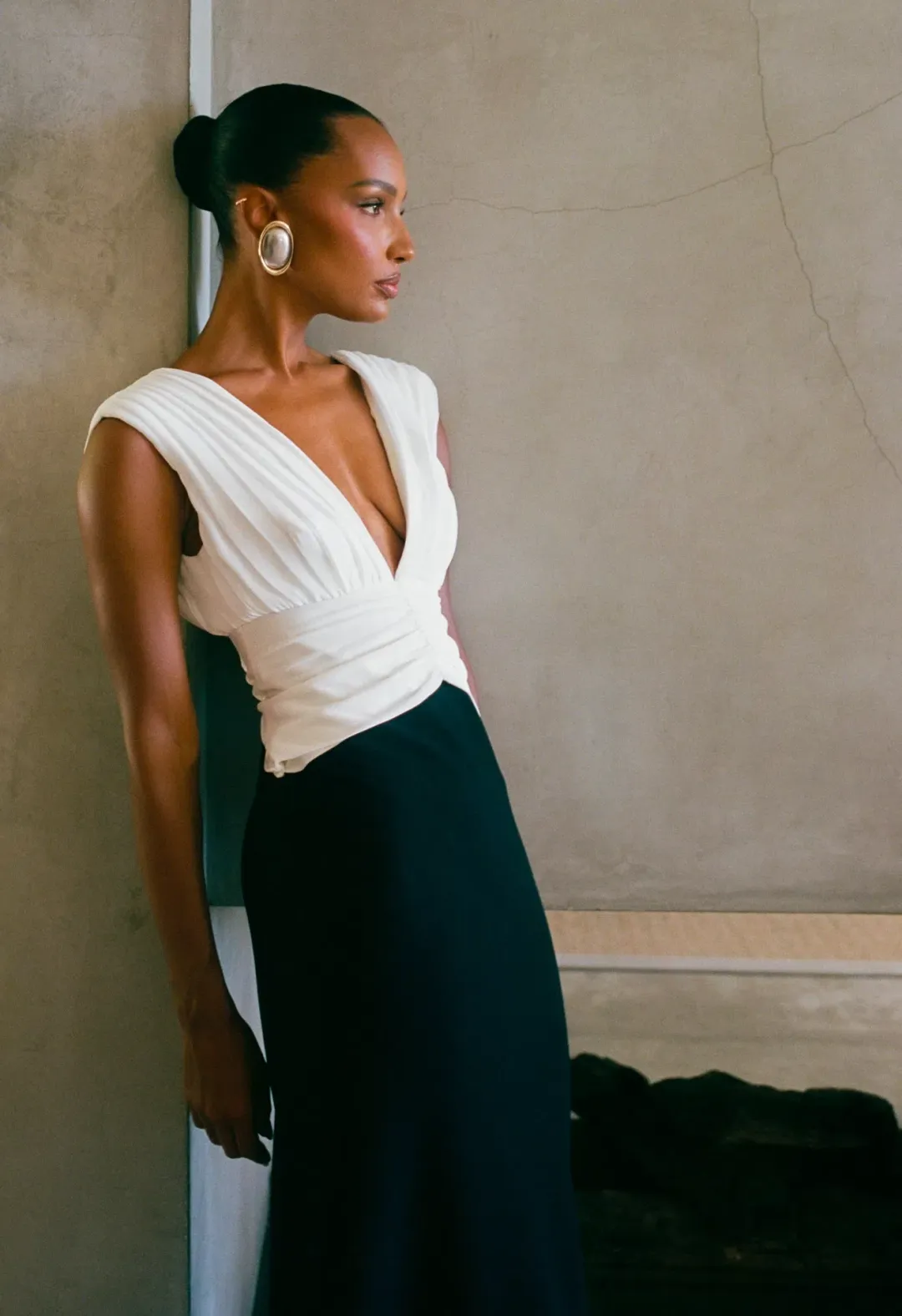 Monique Contrast Maxi Dress - Black MESHKI for rent on The Volte - main image