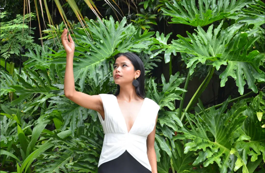 Monique Contrast Maxi Dress - Black MESHKI for rent on The Volte - main image