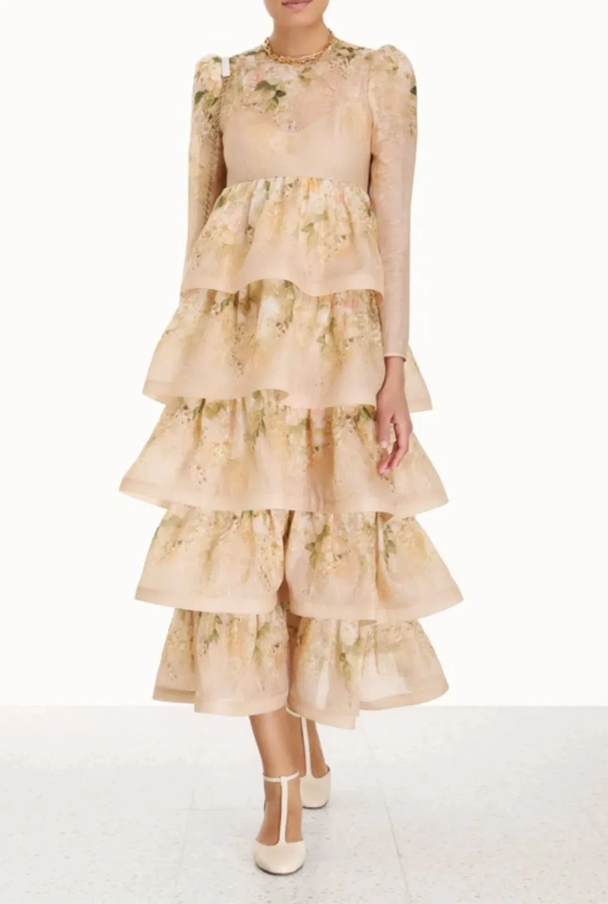 Zimmermann Sensory Tiered floral print dress for rent on The Volte - main image