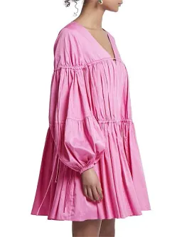 Aje Overture Gathered Smock Mini Dress Pink Size 10 (will fit up to 16) for rent on The Volte - image 2
