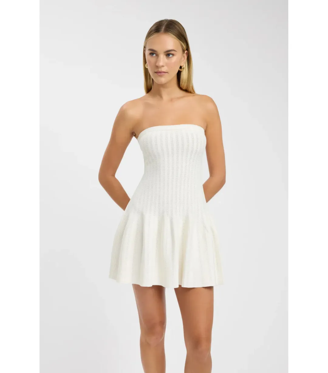 Kookai Belle Mini Dress Coconut Milk Size AU 8 for rent on The Volte - main image