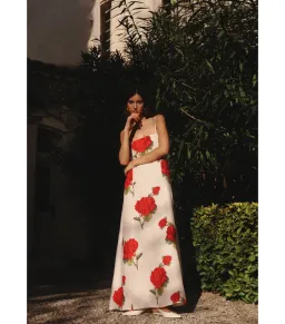 Morton Mac Camilla Dress in Crimson Ivy Size AU 10  for rent on The Volte - image 1