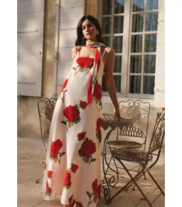 Morton Mac Camilla Dress in Crimson Ivy Size AU 10  for rent on The Volte - image 3