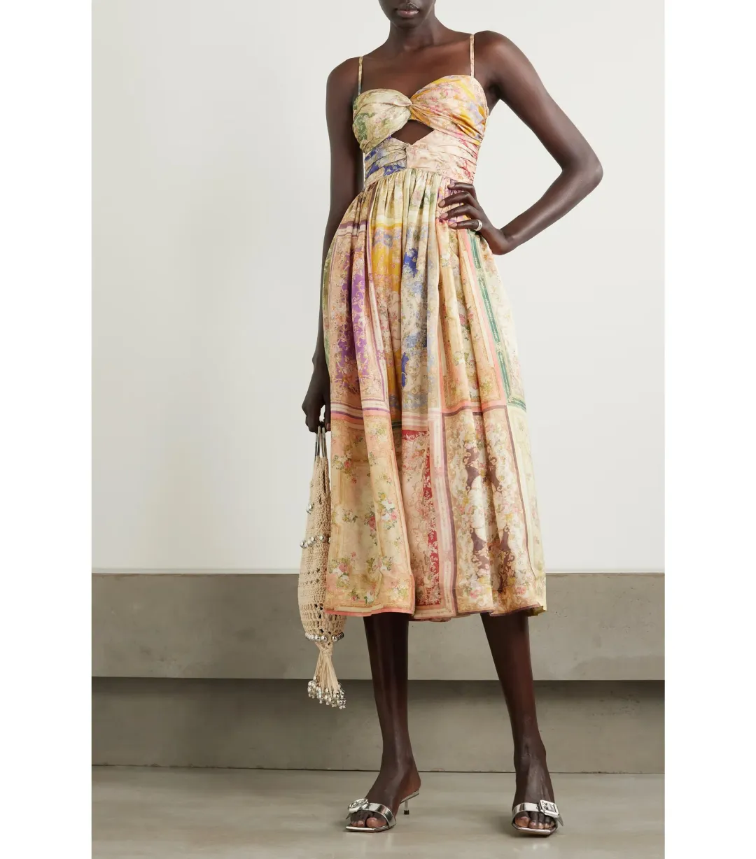 Zimmermann August Twist Midi Dress in Paisley Print Size AU 6 for rent on The Volte - main image
