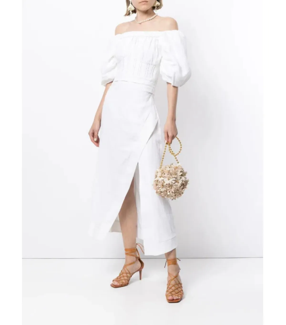Rachel Gilbert The Capri Linen Dress in White Size AU 6 for rent on The Volte - main image