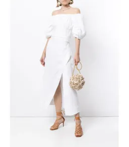 Rachel Gilbert The Capri Linen Dress in White Size AU 6 for rent on The Volte - image 1