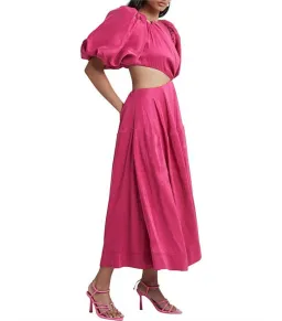 Aje Vanades Cut Out Ring Dress in Fuchsia Pink Size AU 6  for rent on The Volte - image 2