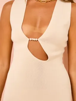 Sir the Label Kinetic Beaded Midi Dress in Ecru Size L / AU 12   for rent on The Volte - image 5