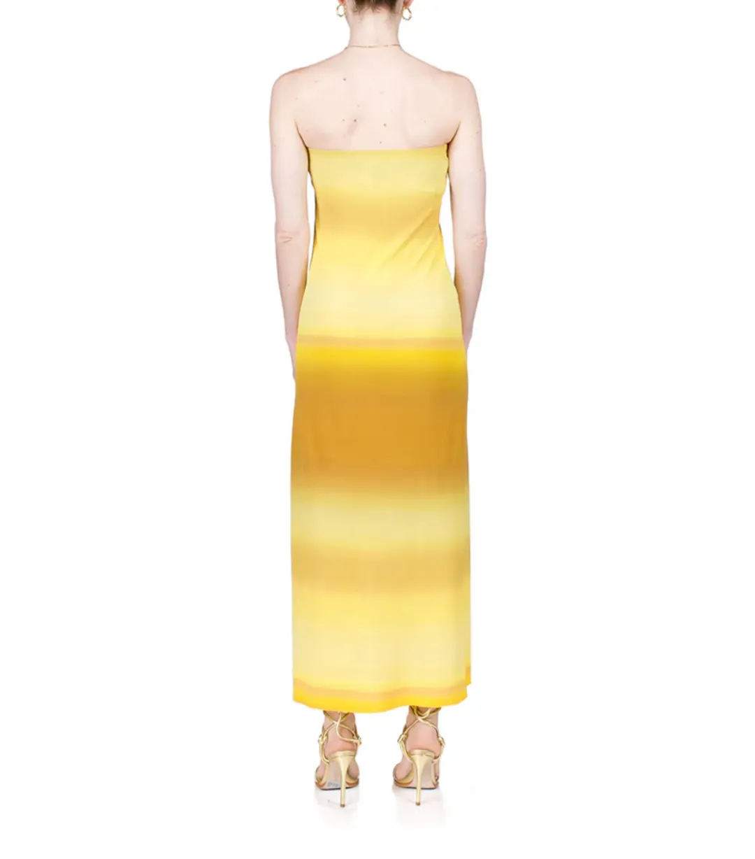 Bec & Bridge Amara Strapless Maxi Dress in Golden Ombre Size AU 12 for rent on The Volte - main image