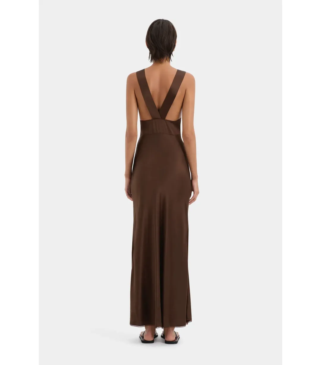 Sir The Label Aries Cut Out Gown in Chocolate Size 1 / AU 8 for rent on The Volte - main image