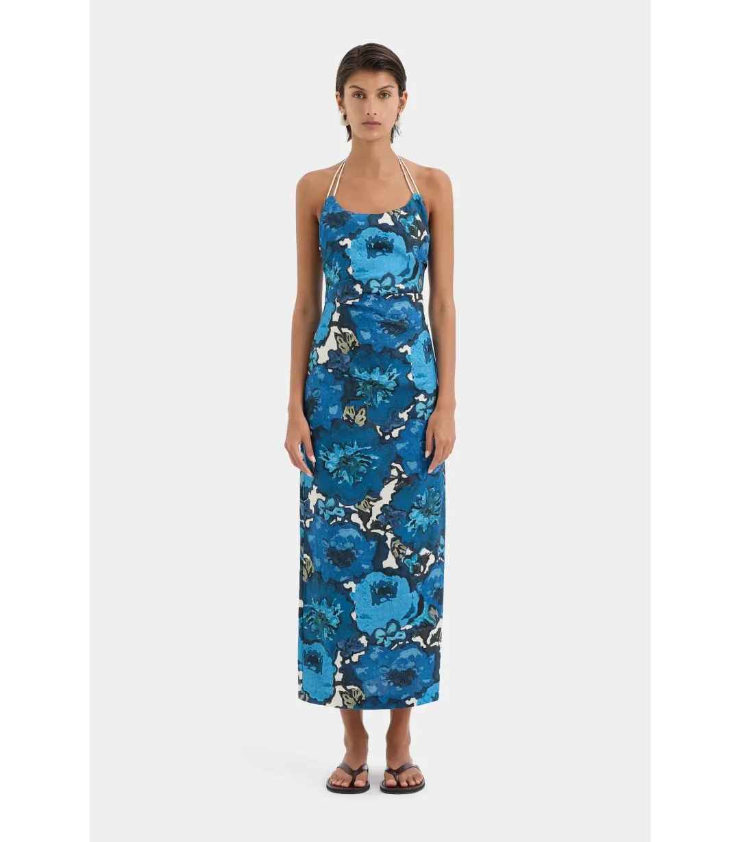 Sir the Label Camellia Midi Dress in Flora Print Size 2 / AU 10 for rent on The Volte - main image
