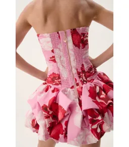 Aje Violette Bubble Hem Mini Dress Pink Boldy Blooming Size AU 8 for rent on The Volte - image 2