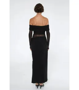 Benni Yasmin Off-Shoulder Maxi Dress Black Size AU 6 for rent on The Volte - image 2