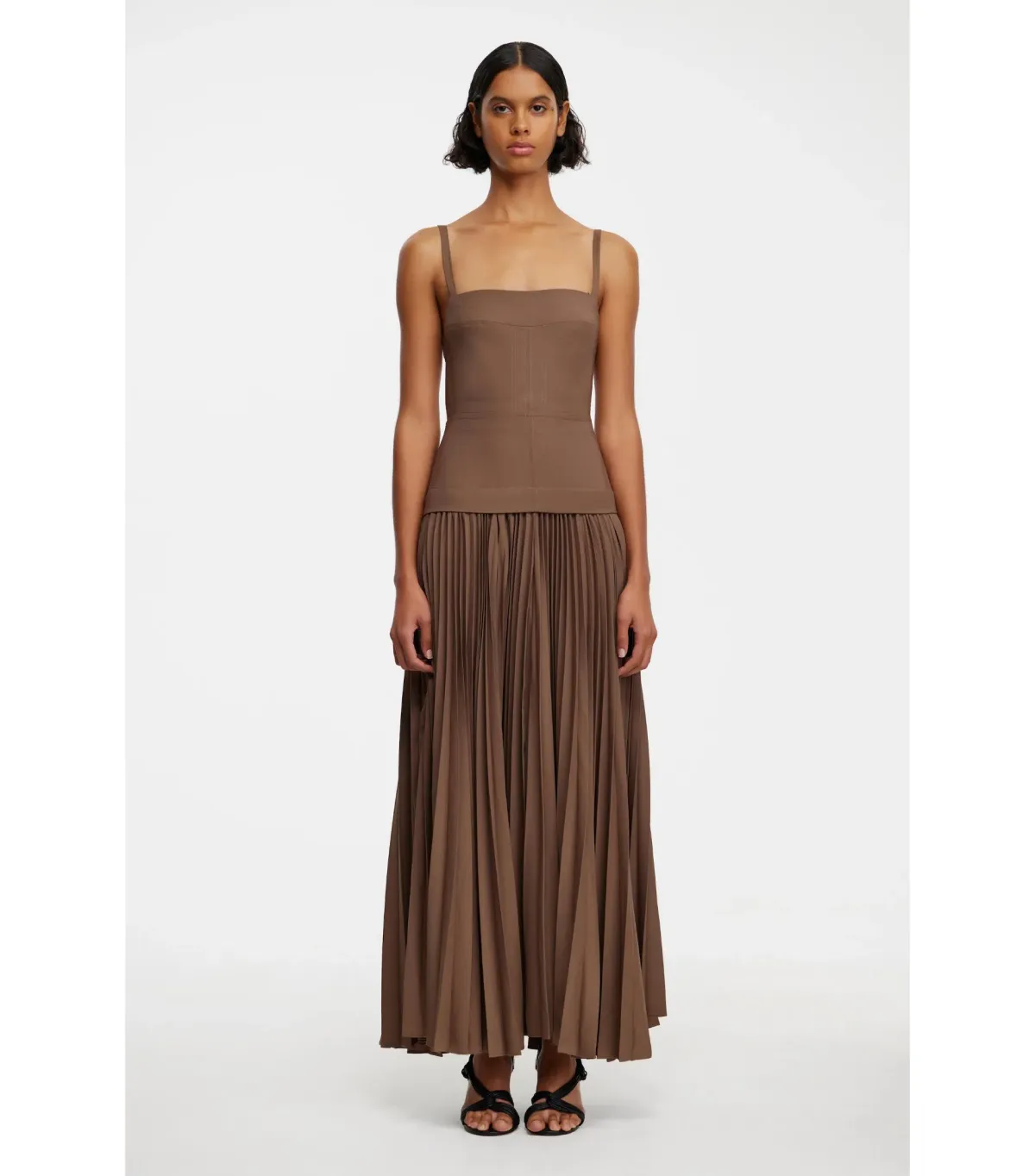 Acler Leasgill Midi Dress in Sepia Size AU 10 for rent on The Volte - main image
