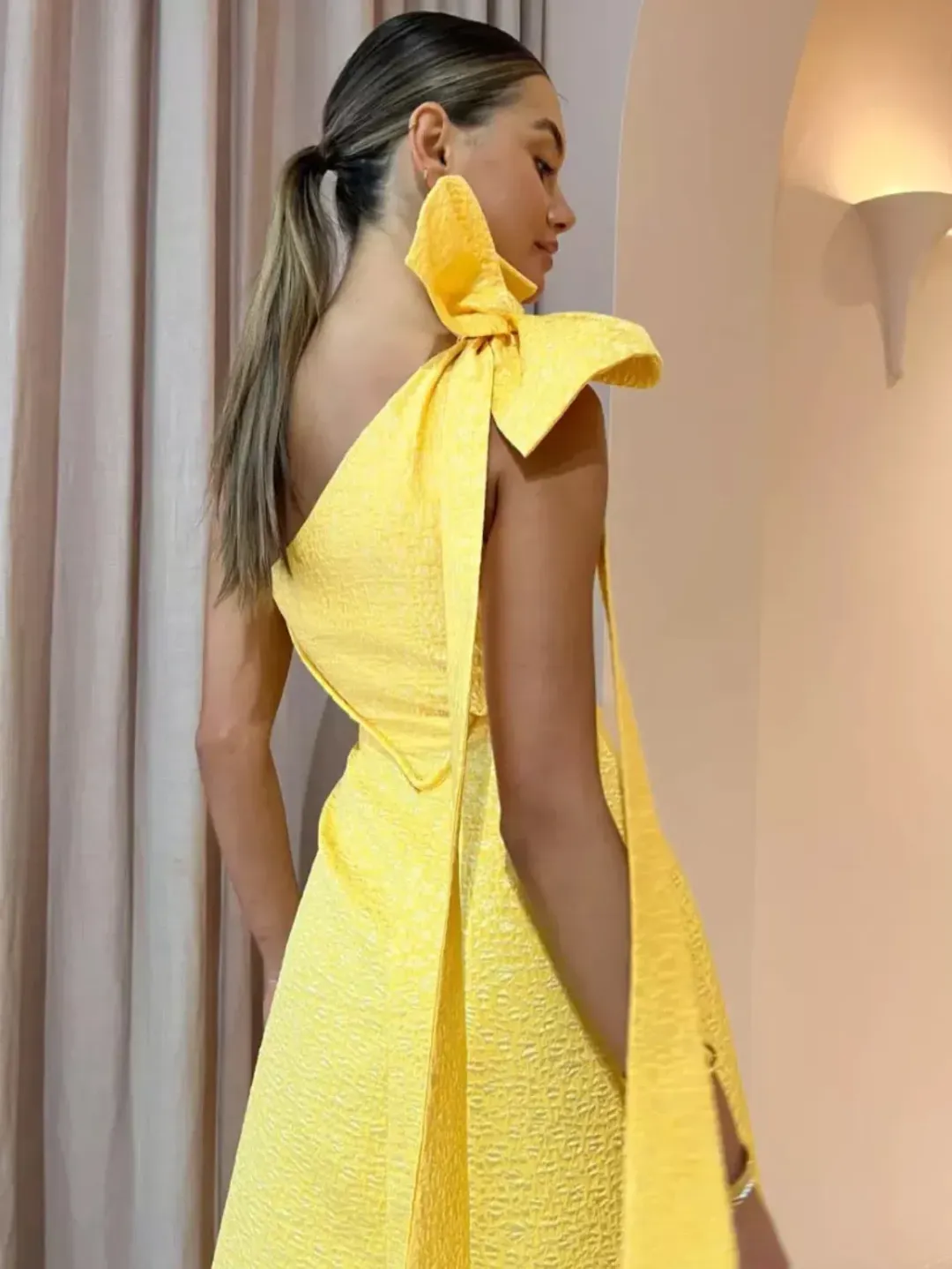 Rachel Gilbert Emiliano Dress In Lemon Drop Yellow Size AU 16 for rent on The Volte - main image