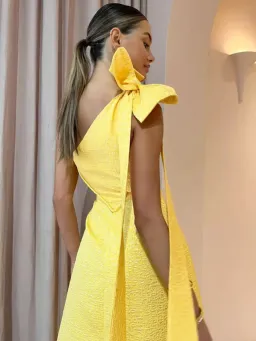 Rachel Gilbert Emiliano Dress In Lemon Drop Yellow Size AU 16 for rent on The Volte - image 4