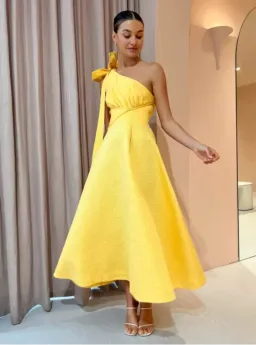 Rachel Gilbert Emiliano Dress In Lemon Drop Yellow Size AU 16 for rent on The Volte - image 1