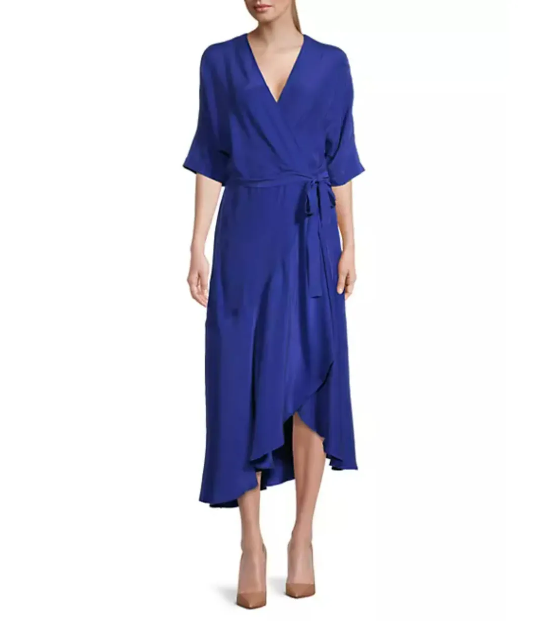 Ginger & Smart Perpetual Silk Wrap Dress Iris Size AU 12 for rent on The Volte - main image